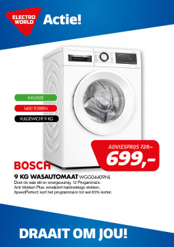 Bosch 9 KG Wasautomaat 699,-