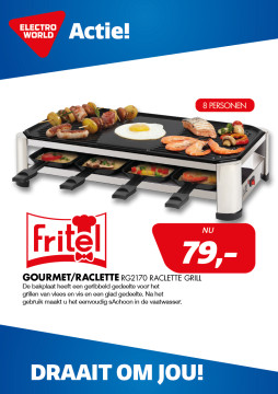 Fritel Gourmet-grill nu 79,-