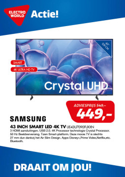 Samsung 43 inch SMART LED 4K TV UE43U7090FUXXN
