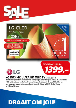 LG 65 inch 4K Ultra HD OLED TV OLED65B4