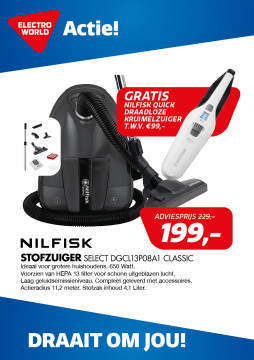 Nilfisk STOFZUIGER Select DGCL13P08A1 CLASSIC