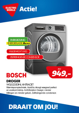 Bosch droger WQG235Dinl Antraciet