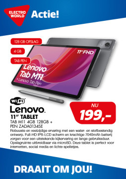 Lenovo 11” TABLET Tab M11 4GB 128GB + pen ZADA0134SE