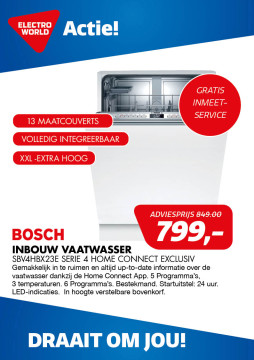 Bosch Inbouwvaatwasser 799,-