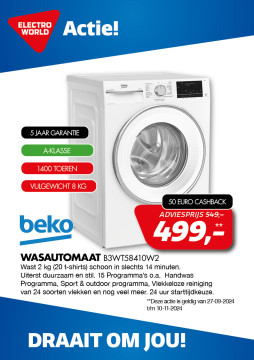 Beko Wasautomaat 50 euro retour