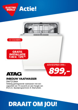 ATAG INBOUW VAATWASSER DW7213MA