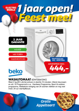 Beko Wasautomaat B3WT58410W2 444,-