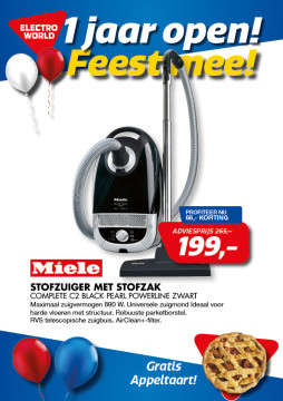 Miele Stofzuiger 66,- euro korting