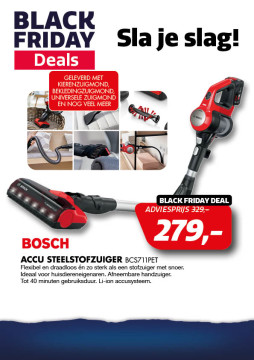 Bosch Accu steelstofzuiger BCS711PET