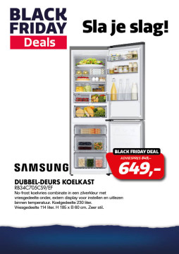 Samsung DUBBEL-DEURS KOELKAST RB34C705CS9/EF
